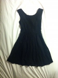 V-back black lace dress-$18, Forever21.