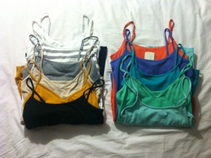 Tanks-<$5, Forever21 and Target.