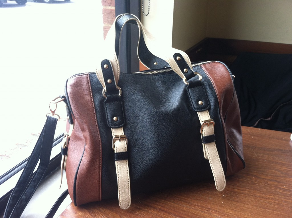 Color blocked leather handbag--$35, Charlotte Russe.